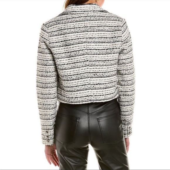Bagatelle NWT Black And White Tweed Cropped Jacket Blazer Size XL - Picture 4 of 13